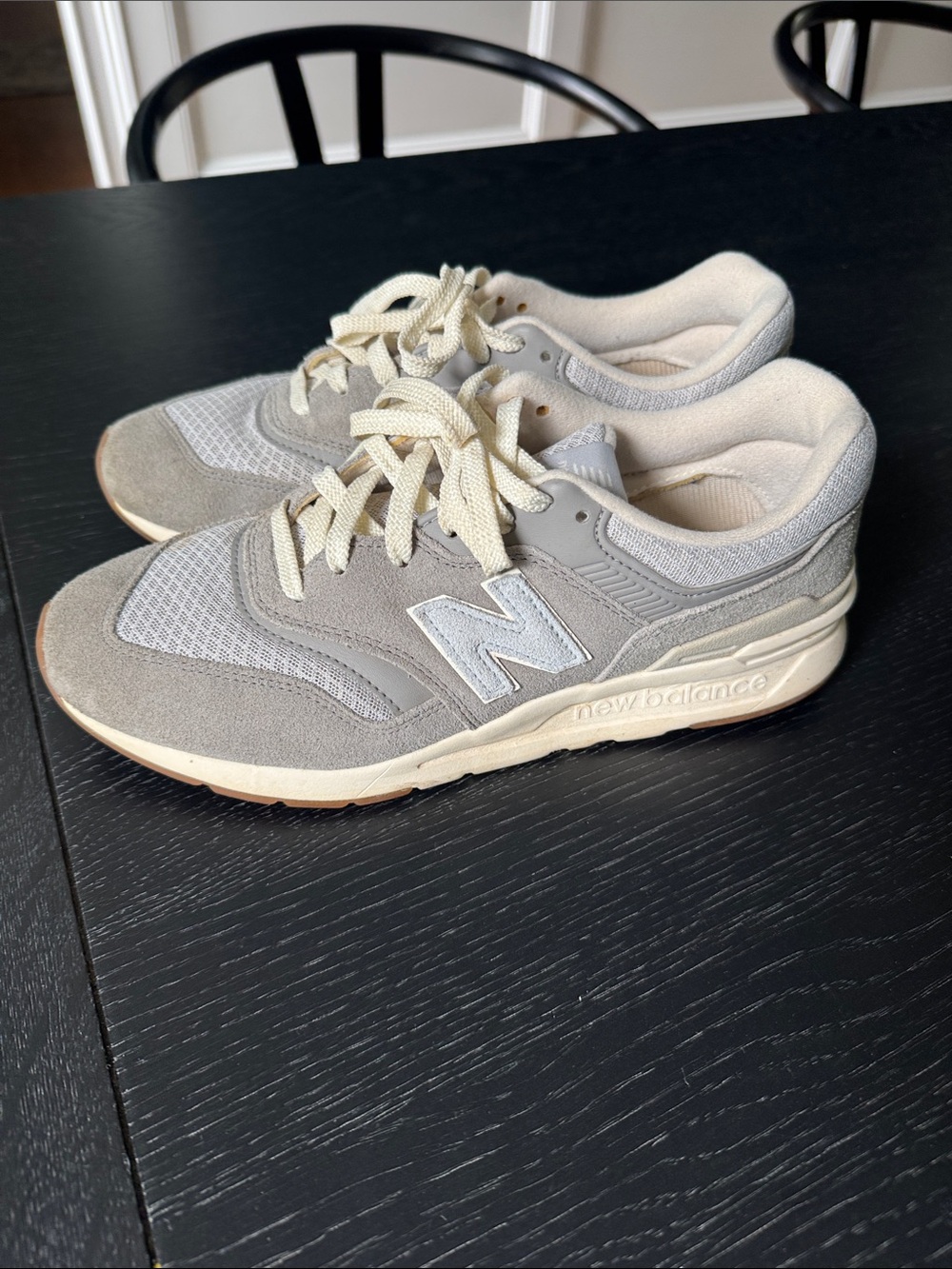 New Balance 997H Gray Sneakers with Cream Laces